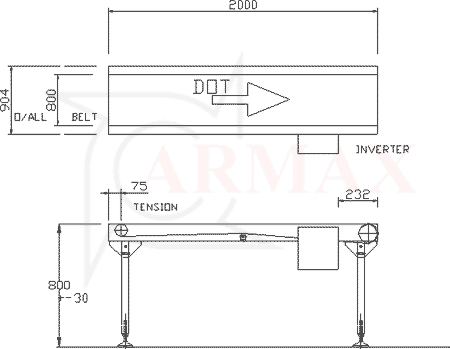 Horizontal Belt Conveyor - Plan & Elevation