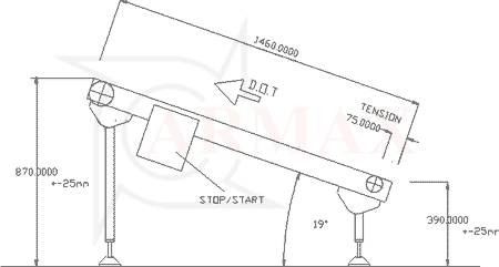 Inclined Belt Conveyor - Elevation